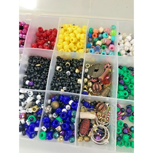 Beads And Findings For Jewelry & Other Crafts Multiple Color Box Of Loose Craft - Picture 2 of 12